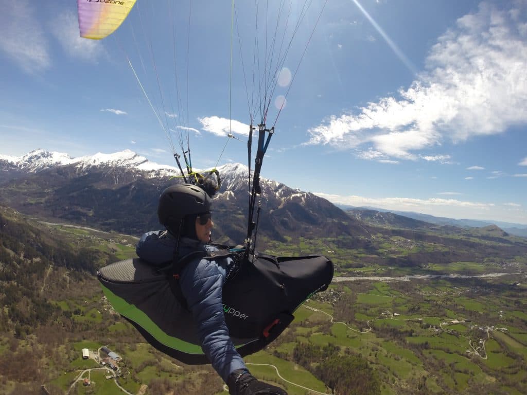 Décollage en parapente
